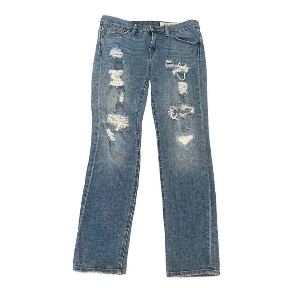 Treasure & Bond - Boyfriend Fit Ripped Faded Denim Jeans - Size 27